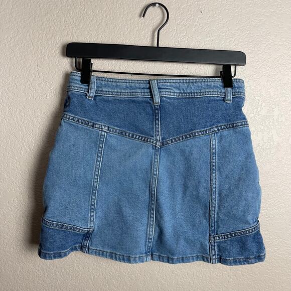 Y2K Denim Patchwork Mini Skirt Size 5 - Picture 5 of 6